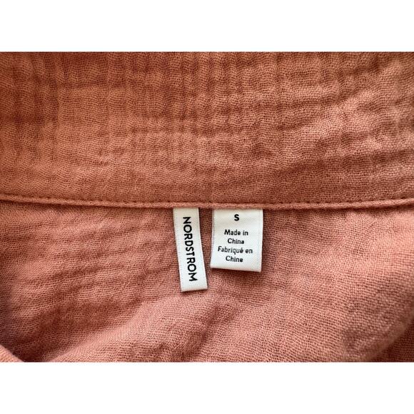 New ~ NORDSTROM ~ Loungewear Collared Maxi Dress 100% COTTON ~ FALL S - Picture 4 of 6